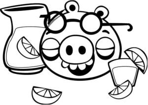 Desenho Angry Birds Porco e Limonada para Colorir 300×213