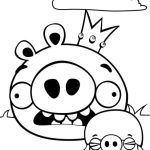 Desenho Angry Birds Porco Rei e Helmet para Pintar Grátis 150×150