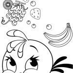 Desenho Angry Birds Stella com Frutas para Colorir 150×150