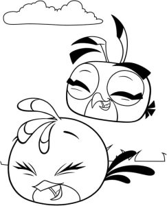 Desenho Angry Birds Stella e Dahlia Brincando para Colorir 243×300