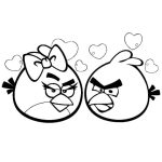 Desenho Casal de Pássaros do Angry Birds para Colorir 150×150