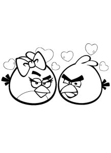 Desenho Casal de Pássaros do Angry Birds para Colorir 218×300