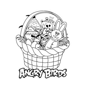 Desenho Cesta de Páscoa do Angry Birds para Colorir 300×300