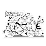 Desenho de Angry Birds Amigos para Colorir e Imprimir 150×150