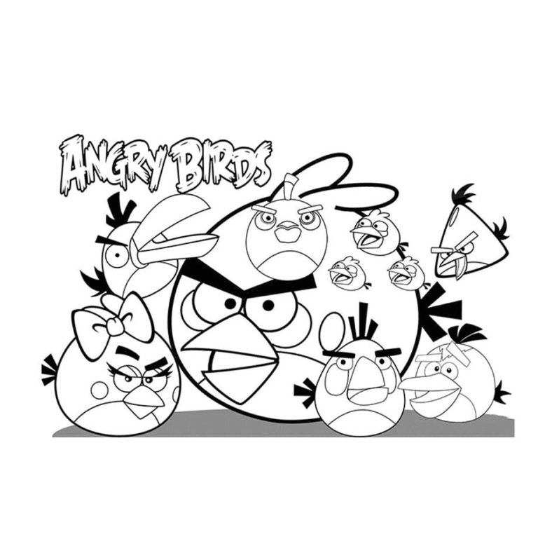 Desenho de Angry Birds Amigos para Colorir e Imprimir 768×769