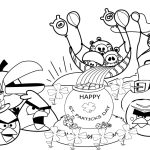 Desenho de Angry Birds Aproveitando o Feriado para Colorir em Pdf 150×150