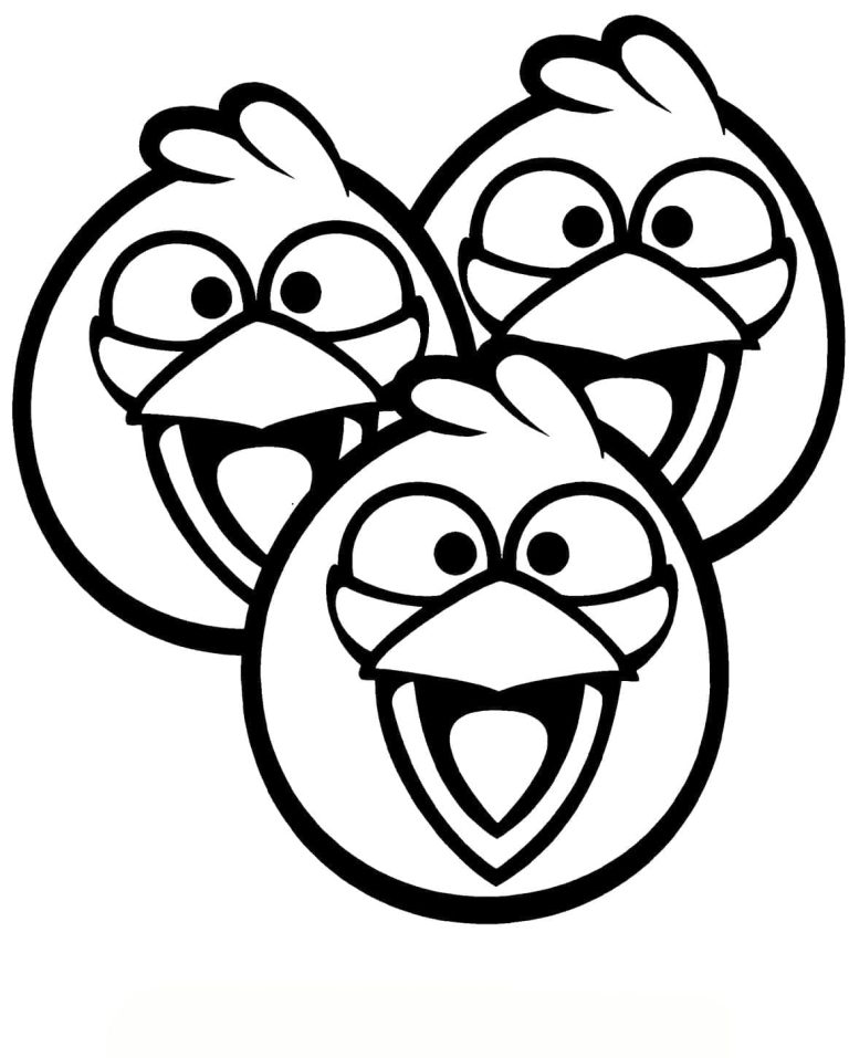 Desenho de Angry Birds Pássaros Jay Jake e Jim para Colorir 768×957