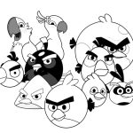 Desenho de Pássaros Fofos de Angry Birds para Colorir A4 150×150