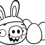 Desenho de Porco com Orelha de Coelho Angry Birds para Colorir 150×150