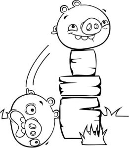 Desenho Dois Porcos de Angry Birds para Colorir 261×300