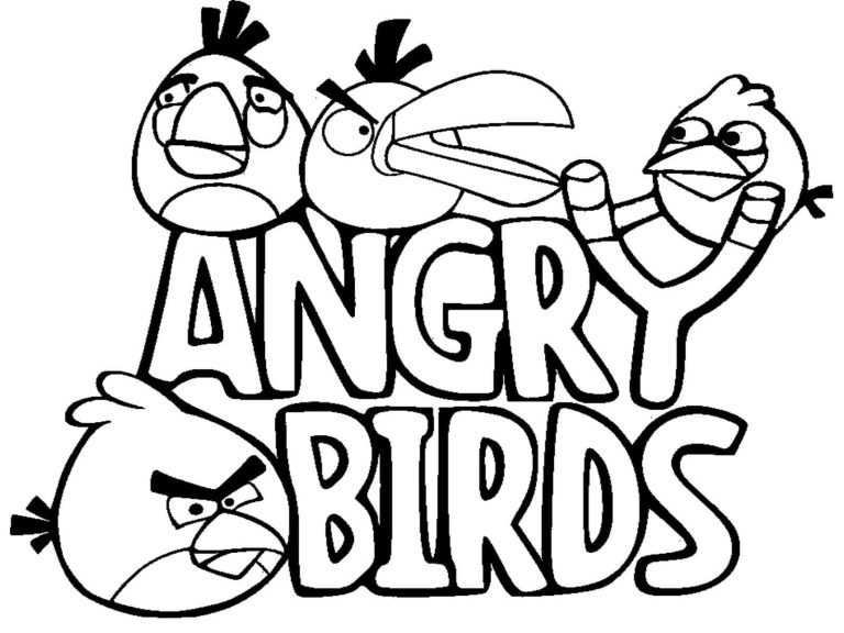 Desenho Imprimivel com Logo Angry Birds para Colorir 768×576