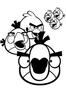 Desenho Imprimivel de Pássaros do Angry Birds para Colorir Gratuitamente 217×300
