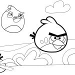Desenho Legal com Muitos Pássaros Voando do Angry Birds para Colorir 150×150