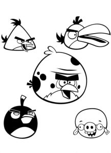 Desenho para Colorir dos Personagens do Jogo Angry Birds para Colorir 217×300