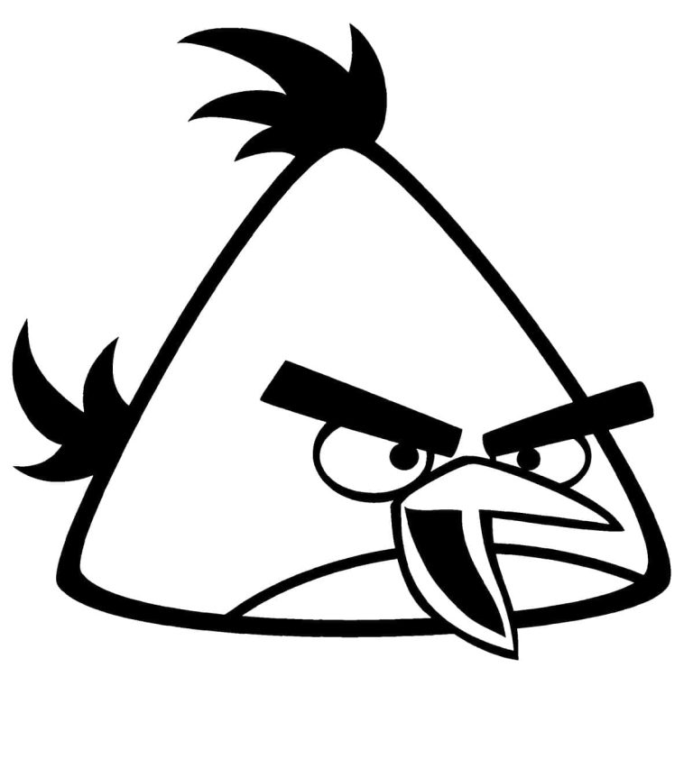 Desenho Pássaro Chuck de Angry Birds para Colorir 768×842