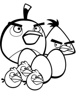 Desenho Pássaros de Angry Birds e Ovos para Imprimir em Pdf 245×300