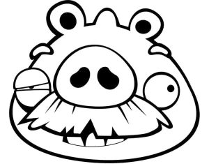 Desenho Porco com Bigode Grande Angry Birds para Imprimir em Pdf 300×235