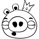 Desenho Porco Rei Dormindo Angry Birds para Colorir 150×150