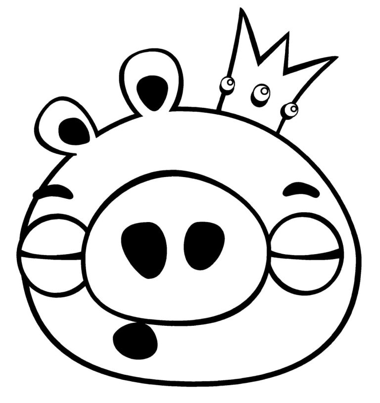 Desenho Porco Rei Dormindo Angry Birds para Colorir 768×815
