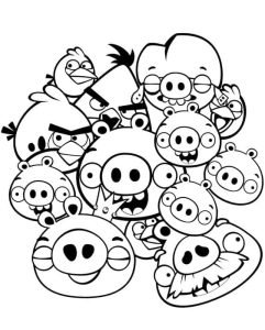 Desenho Porcos de Angry Birds Pigs para Colorir 241×300
