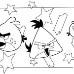 Desenho Três Pássaros do Angry Birds para Download 150×150