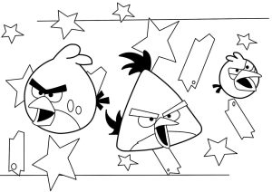 Desenho Três Pássaros do Angry Birds para Download 300×212