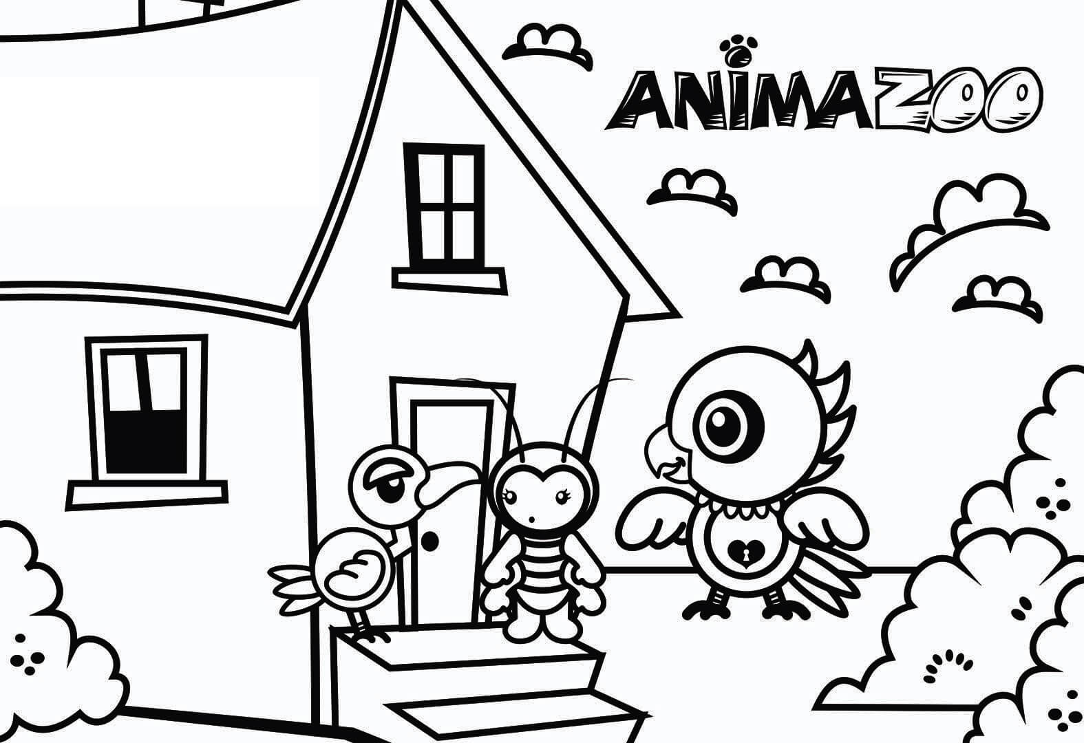 Desenho de Personagens de Animazoo para Colorir