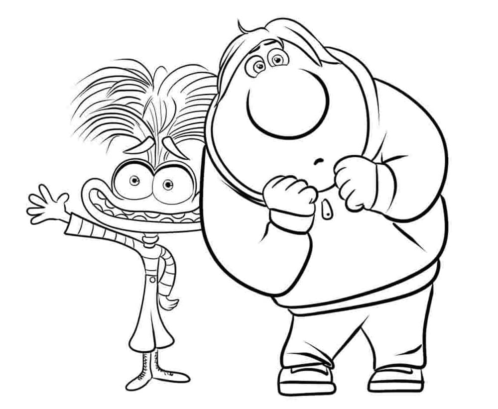 Desenhos de Ansiedade Divertida Mente para Colorir