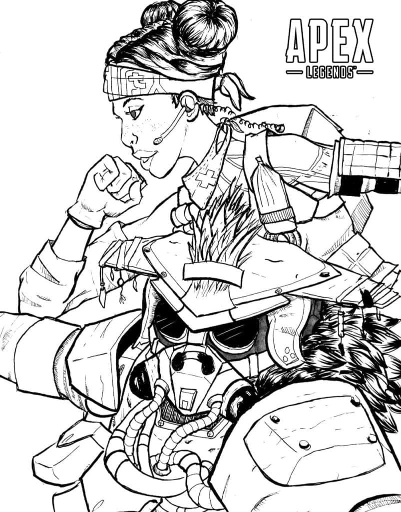 Desenho de Lifeline e Bloodhound para Colorir