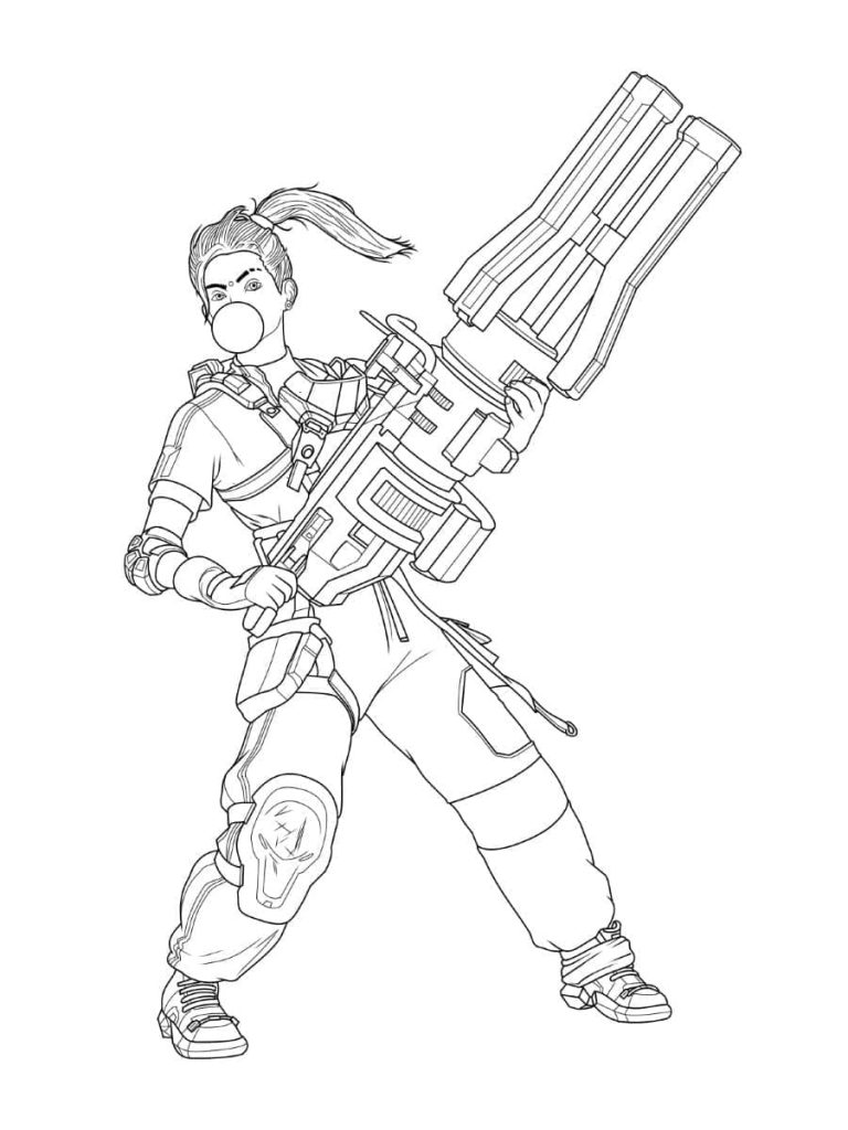 Desenho de Rampart de Apex Legends para Colorir
