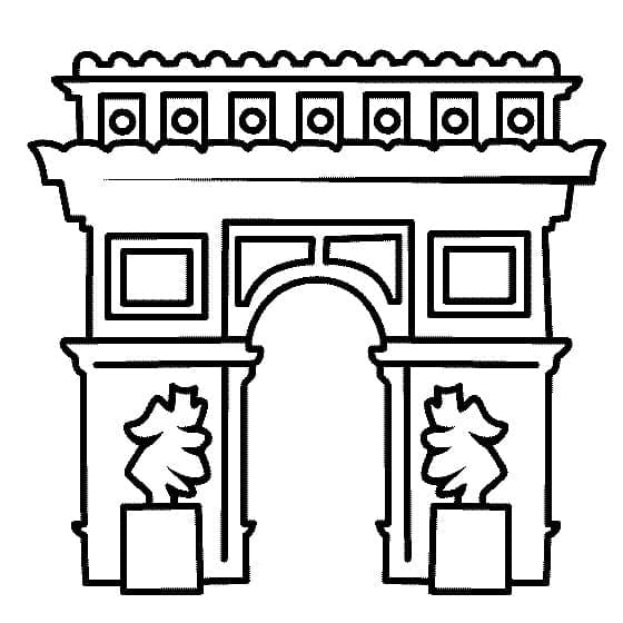 Desenho de Arco do Triunfo Simples para Colorir