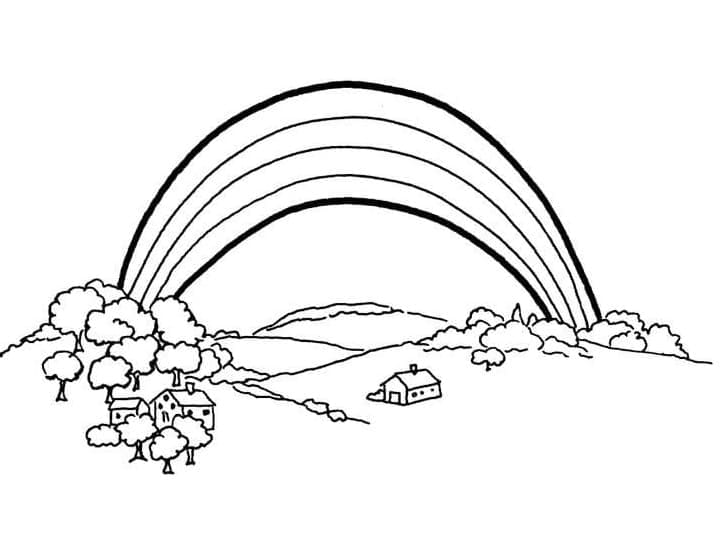 Desenho de Arco Íris Fantástico para Colorir