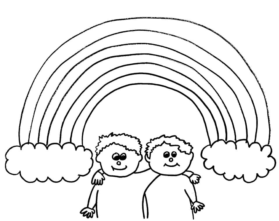 Desenho de Arco Íris Grátis para Colorir