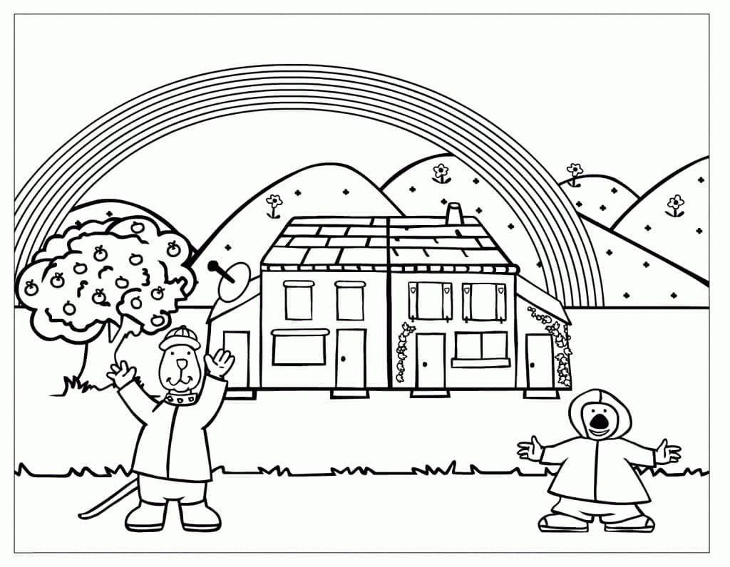 Desenho de Arco Íris Imprimivel Grátis para Crianças para Colorir