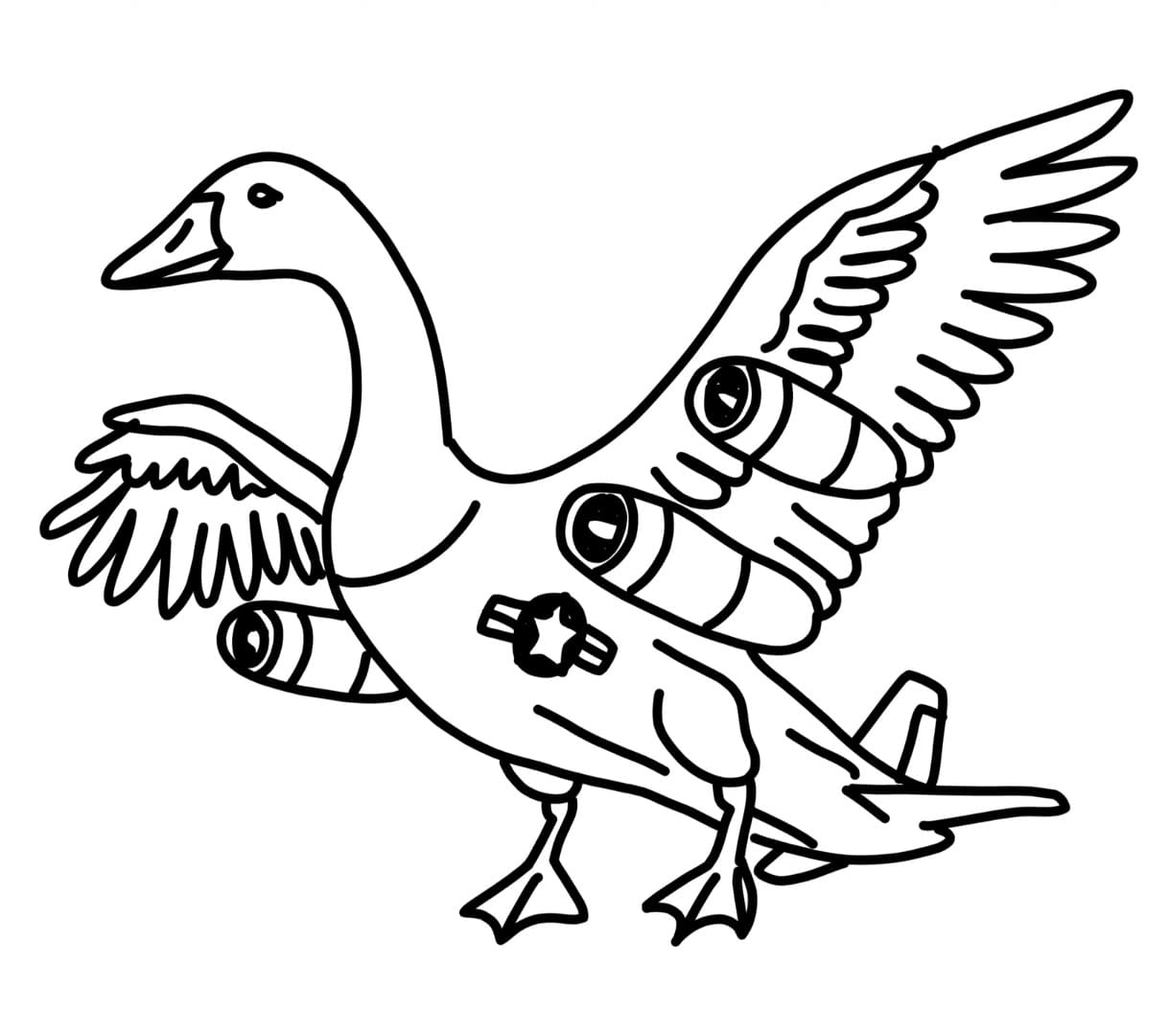 Desenho de Bombombini Gusini Brainrot Italiano para Colorir