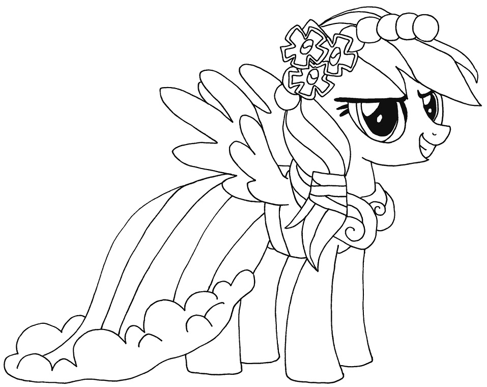 Desenho de Arco Íris Meu Pequeno Poney para Colorir