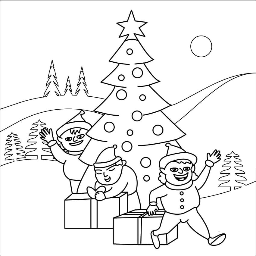 Desenhos de Árvore de Natal para Colorir