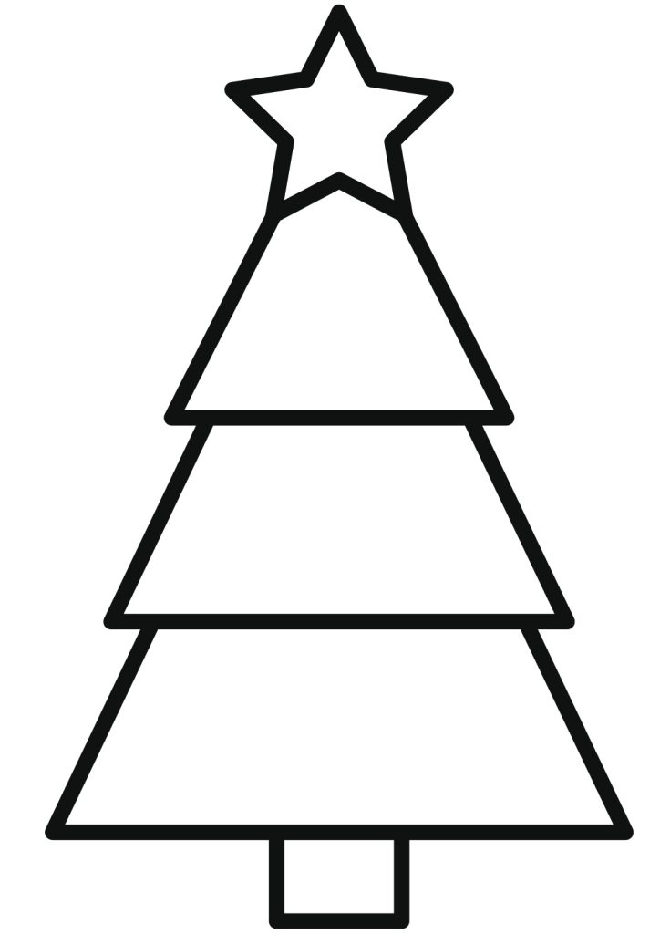 Desenho em Pdf de Árvore de Natal Fácil de Colorir