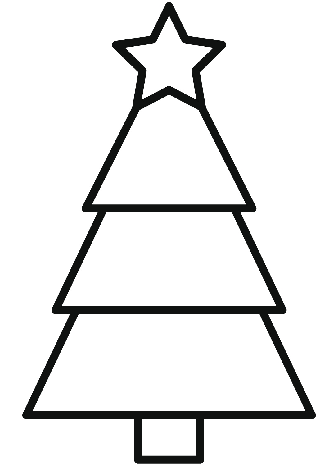 Desenho em Pdf de Árvore de Natal Fácil de Colorir