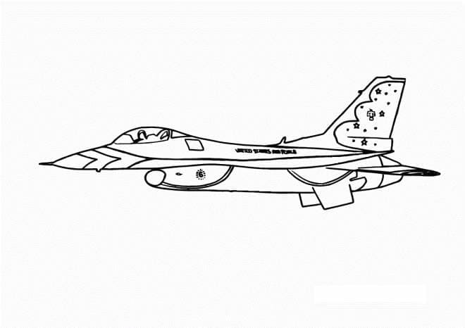 Desenho de Avião Grátis para Colorir