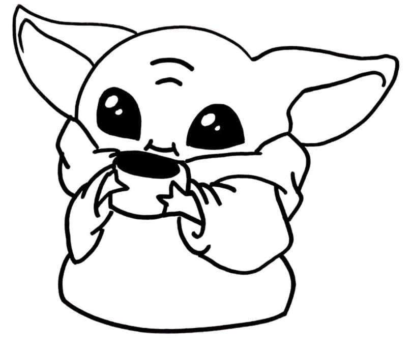 Desenhos de Baby Yoda para Colorir