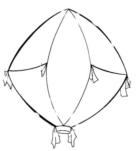 Desenhos de Balao Junino para Colorir