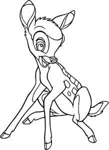 Desenho de Bambi Adorável para Colorir 218×300