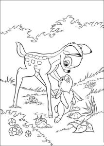 Desenho de Bambi com Tambor para Colorir 214×300