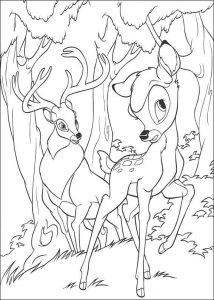 Desenho de Bambi Curioso para Colorir 214×300
