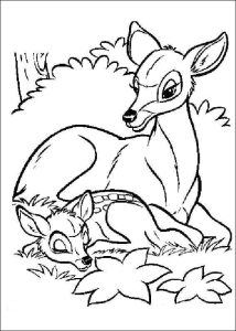 Desenho de Bambi Dormindo para Colorir 214×300