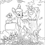 Desenho de Bambi e Animais para Colorir 150×150