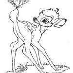 Desenho de Bambi e Borboleta para Colorir 150×150