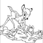 Desenho de Bambi e Coelhinhos para Colorir 150×150