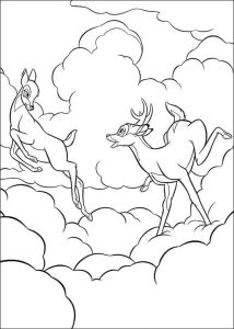 Desenho de Bambi e Faline para Colorir 214×300